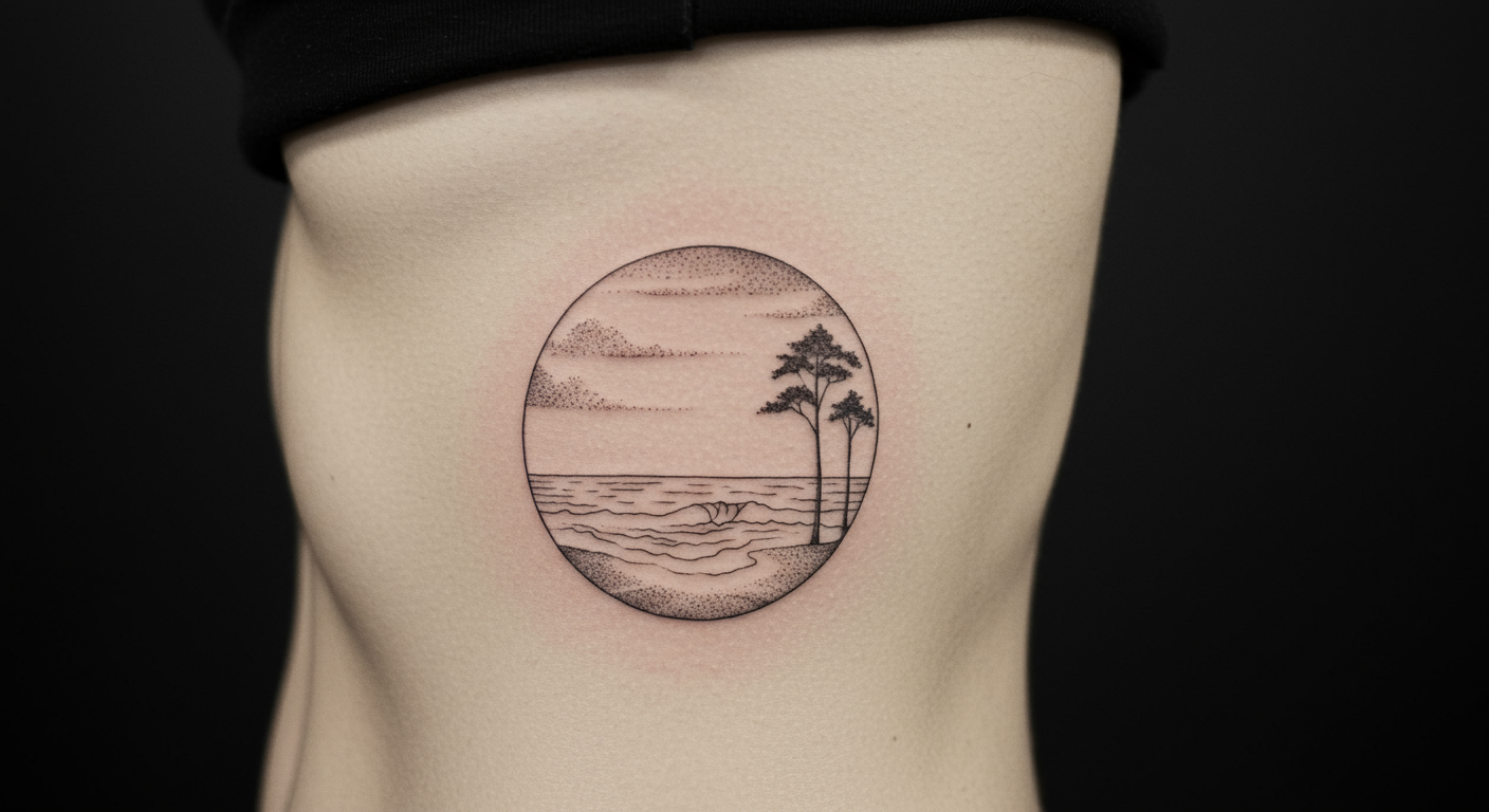 paisajes minimalistas tatuaje